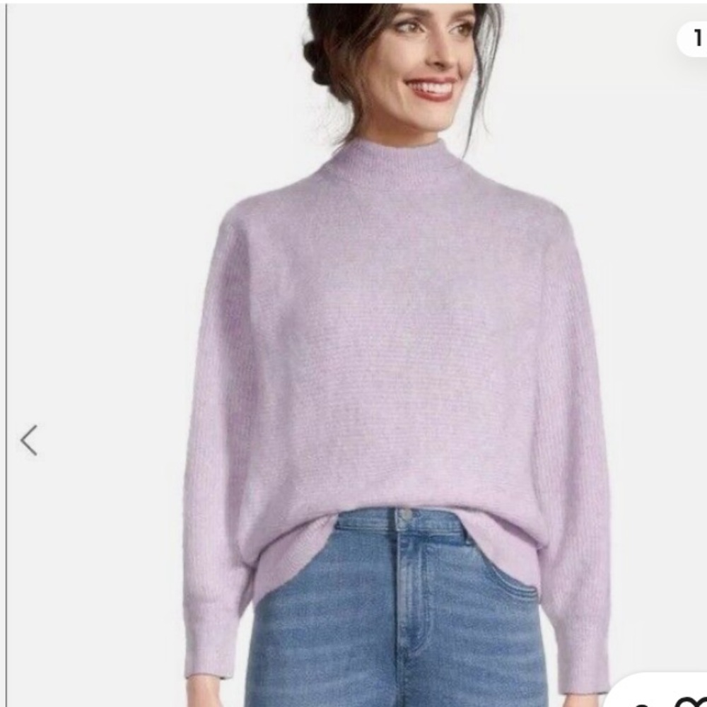 Ann Taylor Factory Cozy Ribbed Balloon Sleeve Sweater Size Medium